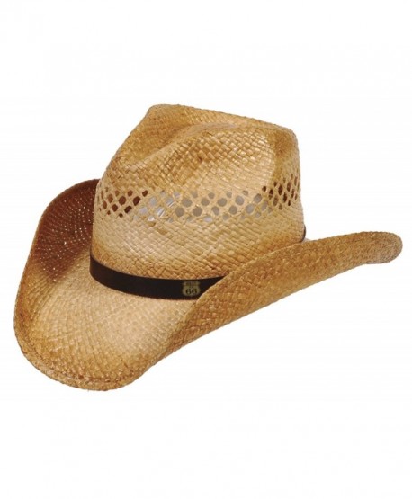 Cov-ver Raffia Straw Western Hat with Route 66 logo - CZ11CTWTG95