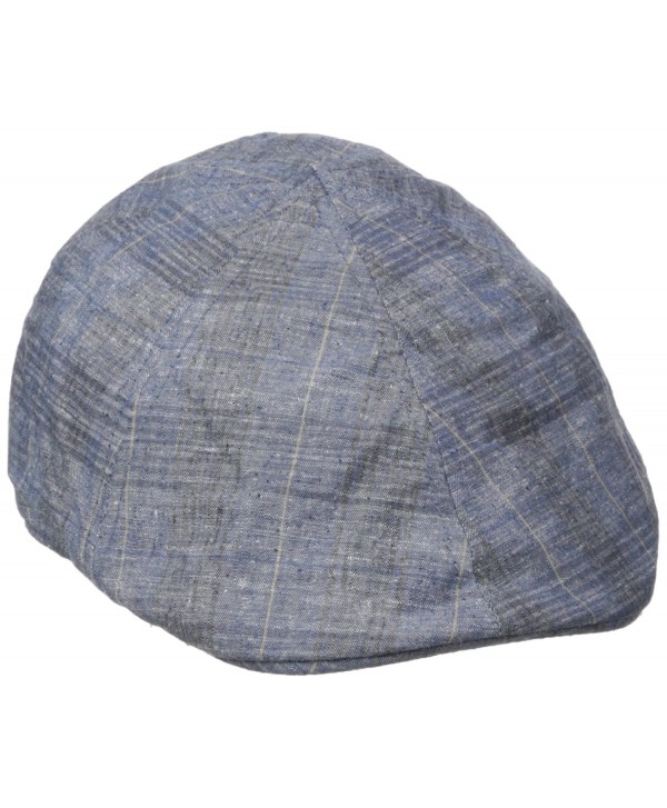 Van Heusen Men's Chambray IVY Flat Cap- Plaid Print - Navy - CO184T4KMU9