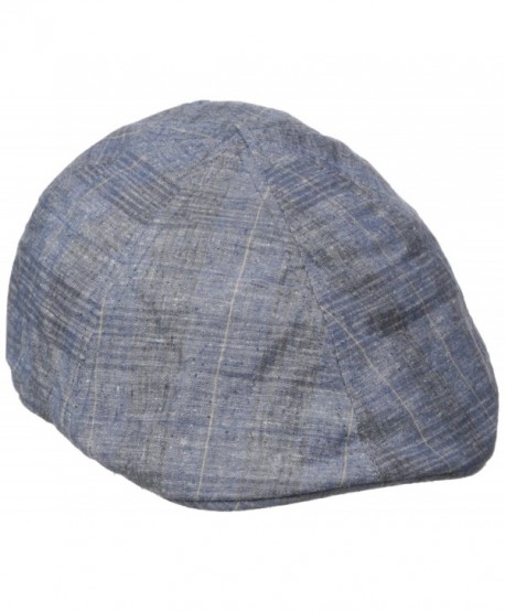 Van Heusen Men's Chambray IVY Flat Cap- Plaid Print - Navy - CO184T4KMU9