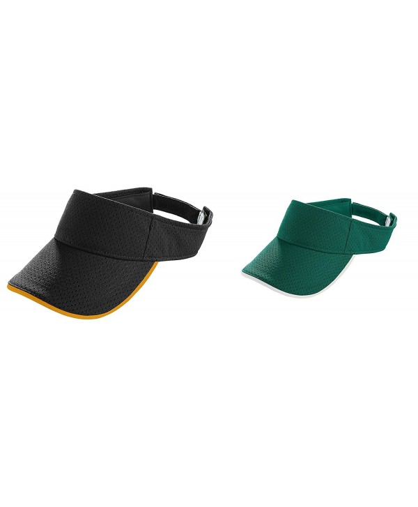 Augusta Adult Athletic Mesh Two-Color Visors Set - Set of Black/Gold & Dark Green/White - C112674QP2L