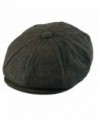 Men's Classic 8 Panel Wool Blend Newsboy Snap Brim Collection Hat (X-large- Olive Plaid) - CP12FQ7UNP5