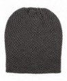 FUNKY JUNQUE's CC Men's Checker Slouchy Beanie - Knit Cap - Skull Winter Hat - Black/Charcoal - CS128G8PGTJ