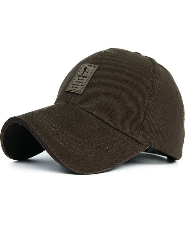 Cotton Hats Twill Low Solid Profile Plain Adjustable Baseball Caps - A-brown - CF12MYZ4FSG