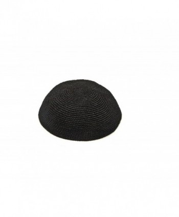 Art Judaica Knitted Yarmulka Kippah Serugah Black - Best Quality Size 20cm 8" - CQ12KI11V4B