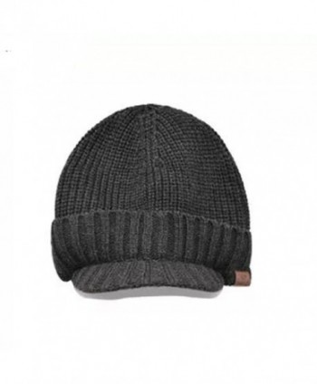 Men's Outdoor newsboy Hat With Visor Winter Warm Thick Knit Beanie Cap ...