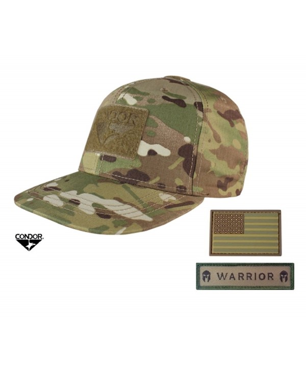 Condor MultiCam Flat Bill Snapback Adjustable Hat + FREE Warrior & Flag Patch - C112NUENOKU