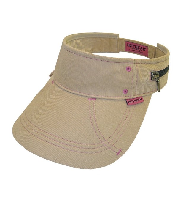 Hothead Wide Brim Sun Visor Hat in Khaki Corduroy - CN11D0VUS55