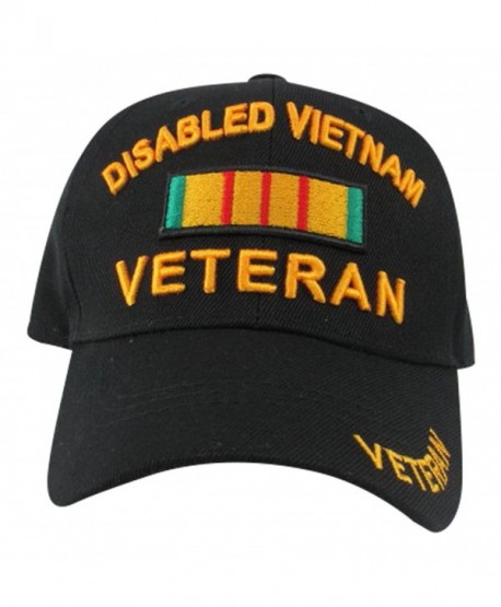 Disabled Vietnam Veteran with Campaign Ribbon Baseball Hat- One Size- Black - CT11L6YFZPL