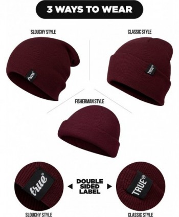 TRUE VISION Mens Burgundy Beanie in Men's Skullies & Beanies