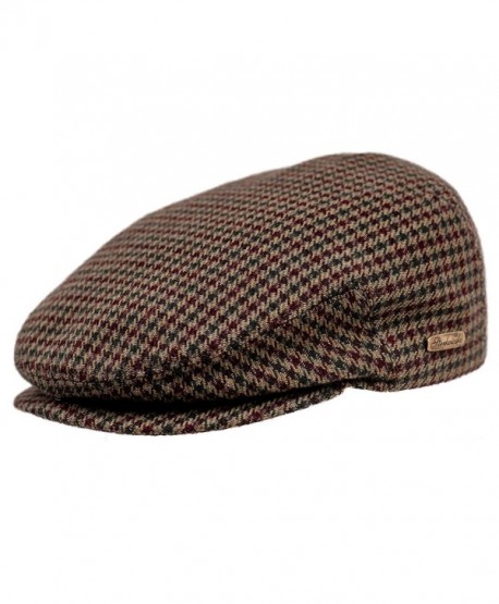 Wool Petersham Traditional Ivy League Snapbill Flat Cap - Houndstooth - CL11OMI86VX