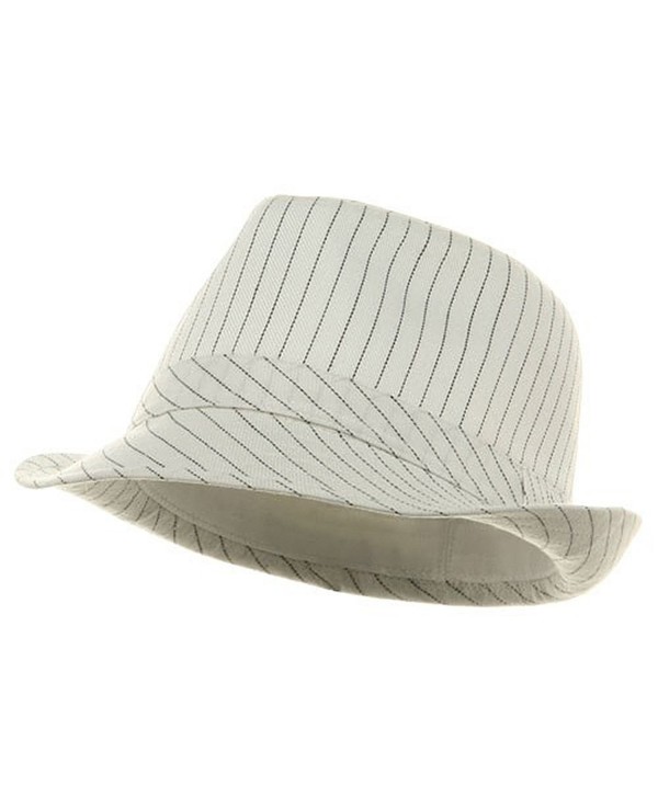 Big Size Pinstripe Fedora Hat-White Black (For Big Head) - CY112KUI845