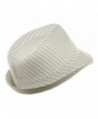 Size Pinstripe Fedora Hat White Black in Men's Fedoras