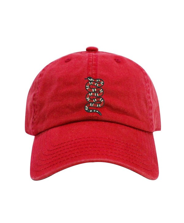 ChoKoLids King Snake Dad Hat Cotton Baseball Cap Polo Style Low Profile 12 Colors - Red - CN1803HK4NW