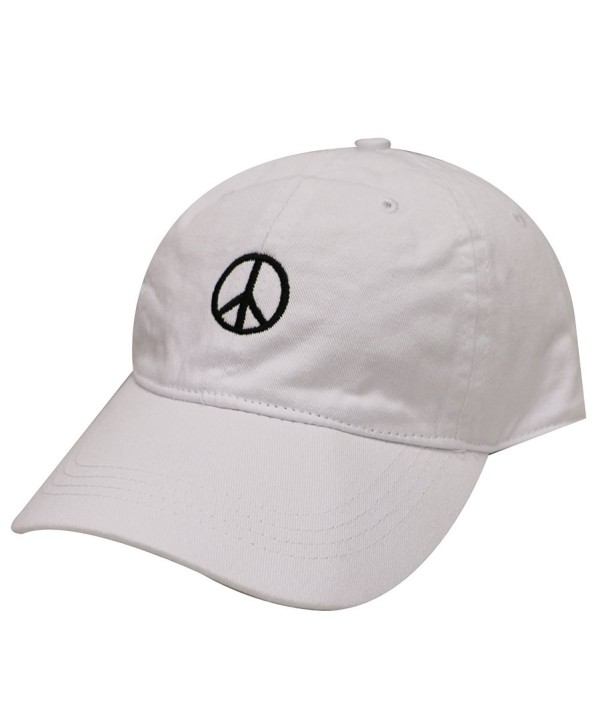 City Hunter C104 Peace Sign Cotton Baseball Dad Cap 16 Colors - White - CH17Z2DT67N