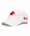 Canada Dad Hat Canadian Maple Leaf Cap Flag Embroidered Unisex Adult - White - C61836H9Q5M