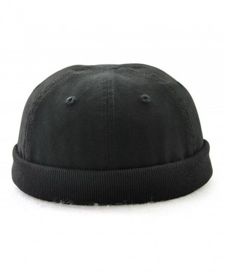 Melii Cotton Kufi Hats Muslim Islamic Skull Prayer Cap Solid For Men Teen Boys - Black - CA18980L34O