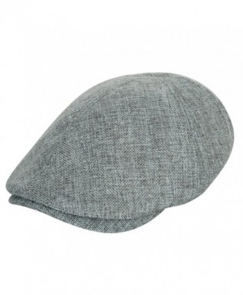 ililily Linen-like Flat Cap Cabbie Hat Gatsby Ivy Irish Hunting Stretch Newsboy - Grey - CQ11DFOW2KL