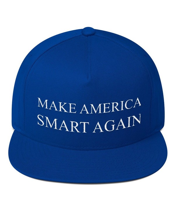 Make America Smart Again Flat Bill Cap - Royal Blue - CH12O7YLTL5