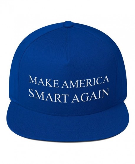 Make America Smart Again Flat Bill Cap - Royal Blue - CH12O7YLTL5