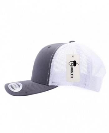 Acorn Acornfit Yupoong Classic 6606- 6606T- 6606W- Retro Trucker Hats- Mesh Back Baseball Caps - Charcoal/White - CV182OUWHRW