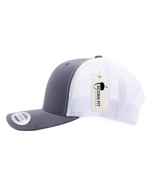 Acorn Acornfit Yupoong Classic 6606- 6606T- 6606W- Retro Trucker Hats- Mesh Back Baseball Caps - Charcoal/White - CV182OUWHRW