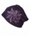 Casualbox Charm Womens Flower Hat Beanie Cute Slouchy Ladies Fashion Elegant Floral - Purple - CE1256X0OAH