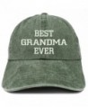 Trendy Apparel Shop Best Grandma Ever Embroidered Pigment Dyed Low Profile Cotton Cap - Dark Green - CF185LU2RL5