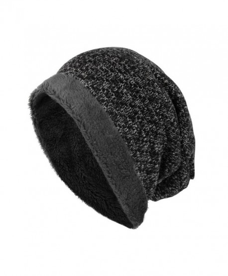 Beanie-Elaco Unisex Outdoors Winter Warm Knit Crochet Velvet Ski Hat - Black - C612O3H3TMS