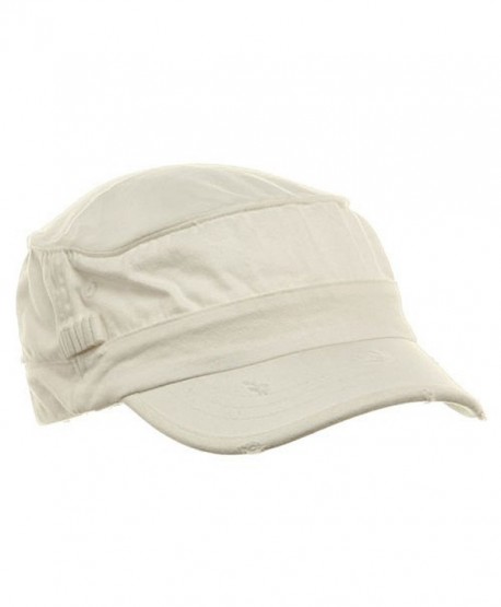 Washed Cotton Fitted Army Cap-White W32S33F - C01126BE4NH