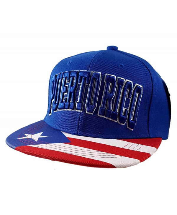 Gagao Puerto Rico Baseball Snapback Cap Blue Adjustable - C912N4RIL7Q