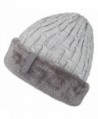 Spikerking Mens Knitting Caps Winter Hats Beanie Skull Hat With Thick Lining - Gray - CM187HY9IKQ