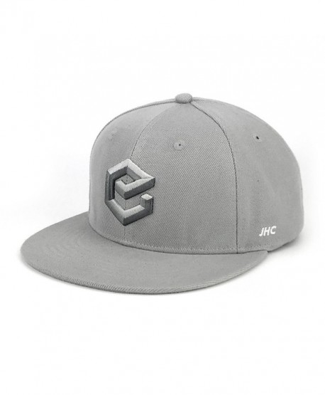 JHC Structured Adjustable Flat Bill Hip Hop Snapback Baseball Caps For Men - Grey - C0185X4RSYX