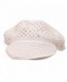 Crocheted Newsboy Hats 01 White