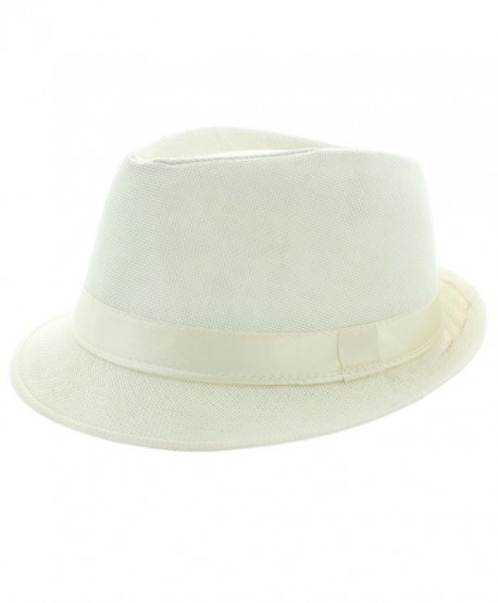 Faddism Fashion Fedora Hat - White - CB11MNEMEAL