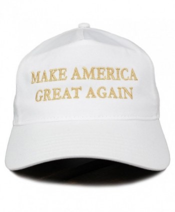 Make America Great Again Donald Trump METALLIC GOLD Embroidered Cap - White - C212O8EXIHI