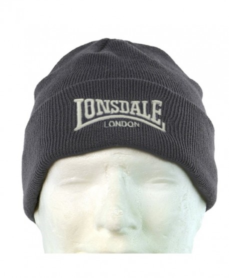 Lonsdale Men´s Beanie Embrioded Logo Pull Down Hat Cap - Grey - CS11VJ4MMRR Lonsdale Men´s Beanie Embrioded Logo Pull Down Hat Cap - Grey - CS11VJ4MMRR