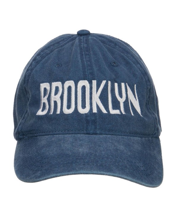 Brooklyn Embroidered Washed Cap - Navy - CZ126E5TUC5