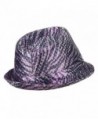 Sequin Zebra Fedora Purple OSFM in Men's Fedoras