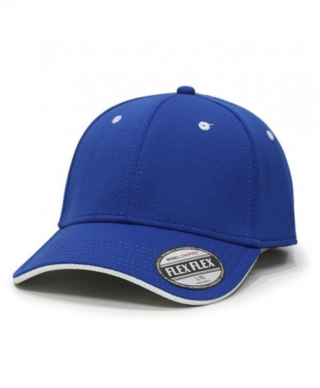 Flex Stretchable Cool Mesh Flipped Edge Visor Low Profile Pro Style Baseball Caps - Blue/White - C0123KRNV9X