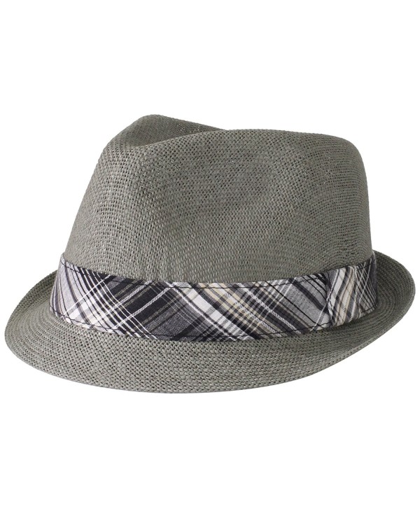 Cubavera Men's Pewter Toyo Paper Fedora Hat - Pewter - CK11CN3745X