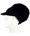SSK Rasta Dread Knit Tam Hat - "Dreadlocks Cap" (Medium Length Solid Black- with Brim) - CQ11QS0T40P