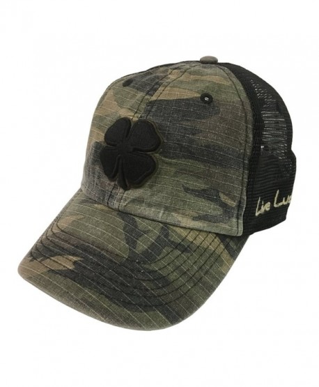 Black Clover Urban Luck Black/Brown/Urban Camo With Black Mesh Snapback Hat - C1189HZGCR2