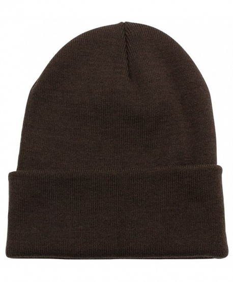 PZLE Warm Winter Hat Knit Beanie Skull Cap Cuff Beanie Hat Winter Hats for Men (Brown) - C012OBXB4J7