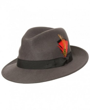 Levine Hat 9th Street Reverb Classic Felt Fedora 100% Wool - Charcoal - CX187EKMYO5