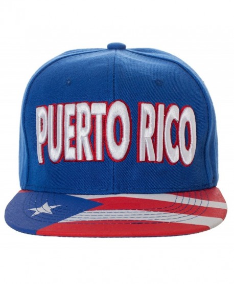 Artisan Owl Embroidered Puerto Rico Snapback Baseball Cap With Flag On Bill - One Size Fits All - CS182OIKKE5