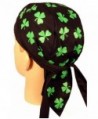 Skull Cap Biker Caps Headwraps Doo Rags - Shamrocks on Black - C912ELHNNK3