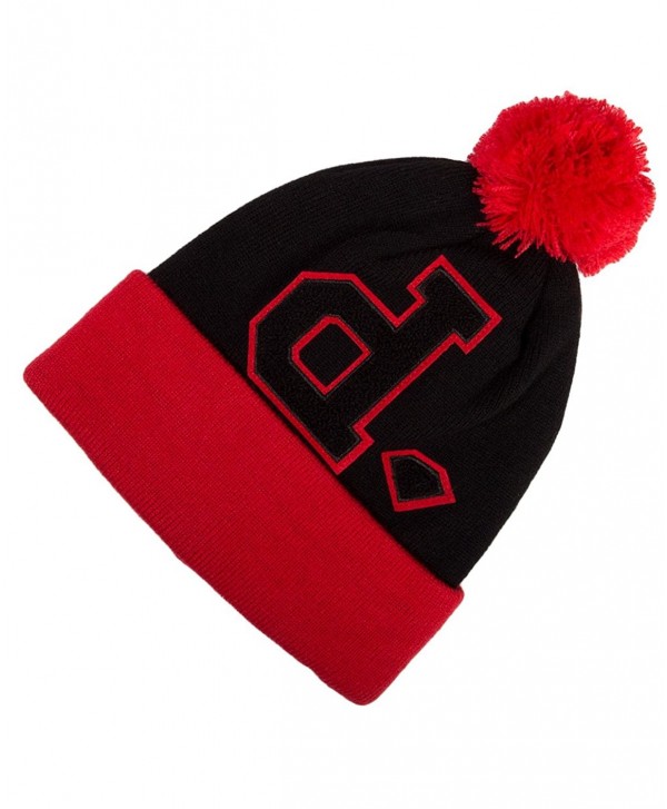 Diamond Supply Co UN-POLO POM Red Black One Size Cap Knit Beanie - C211HWJO29J