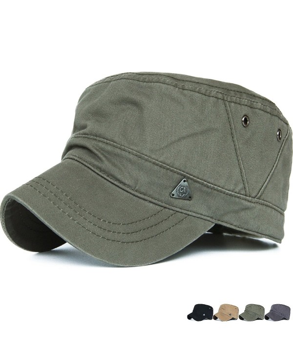 REDSHARKS Cadet Caps Military Hats Fit For Unisex Adult Triangle Logo Vented Eyelets - Green - CT12GTTO4P9