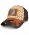 Trendy Apparel Shop Straw Design Metallic Scorpion Logo Trucker Mesh Adjustable Baseball Cap - Tan/Brown - C712O36I0WD