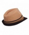 Two Tone Fedora Feather Camel in Men's Fedoras